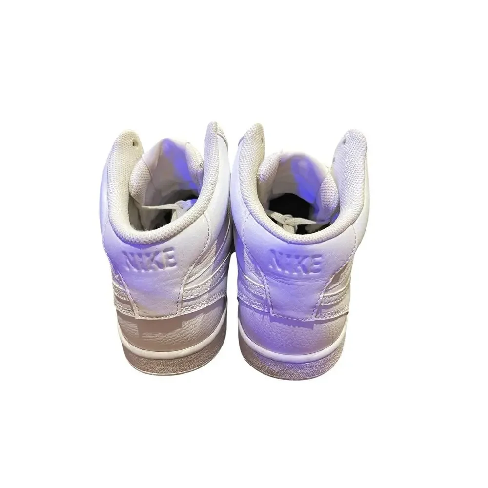 Nike Court Vision Mid Next Nature shoes in a triple white colorway US 9 EU 40.5
